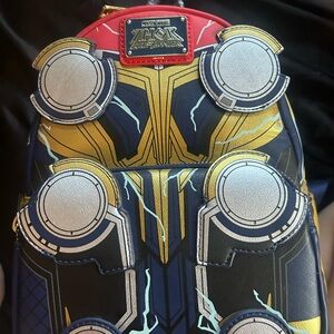 Loungefly Marvel Thor: Love and Thunder Mini Backpack - Navy/Gold/Red/Silver